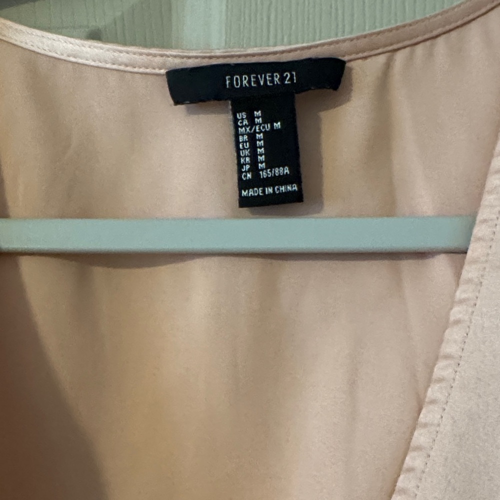 Forever 21 Blush Lace-Up Blouse - Picture 2 of 3